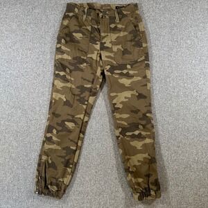Banana Republic Womens Camo Cargo Pants Green Camouflage Joggers Size 0 Stretch